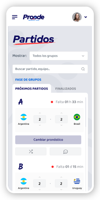 Los usuarios predicen el resultado de los partidos colocando la cantidad de goles que realizará cada equipo y por cada acierto suman puntos.